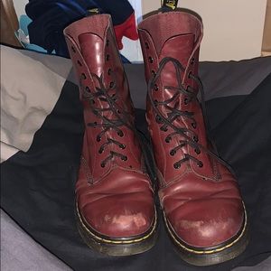 Maroon dr.martens air cushion soles size 10 used